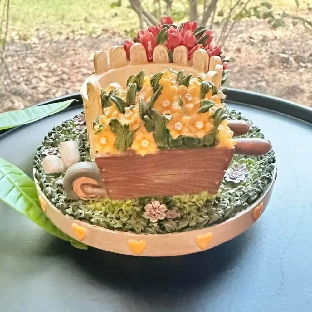 Vintage Yankee Candle candle topper, Americana Garden Cottagecore home decor